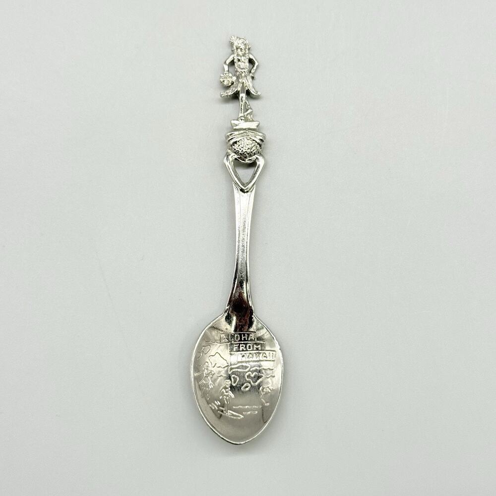 Aloha From Hawaii Fort USA Silver Vintage Souvenir Spoon 3.5"
